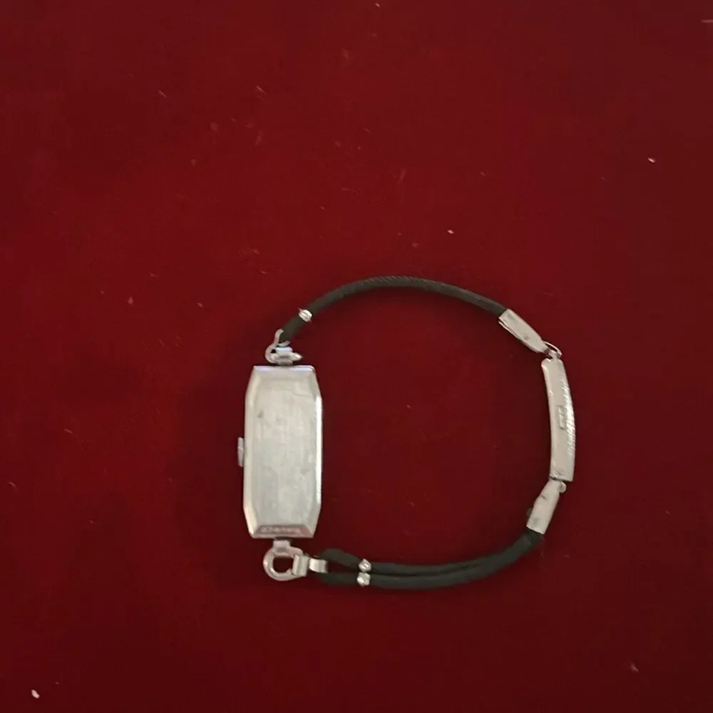 Vtg Bulova 1934 MISS LIBERTY Lady Deco Rectangle Manual Wind Watch 2 Diamond